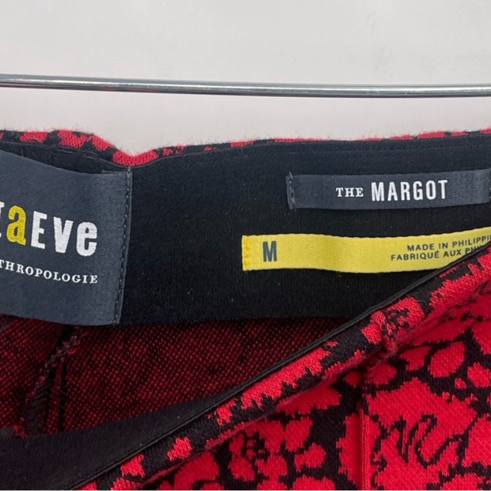 Anthropologie Maeve The Margot Kick-Flare Cropped Pants Red Floral Motif Medium - Picture 2 of 8
